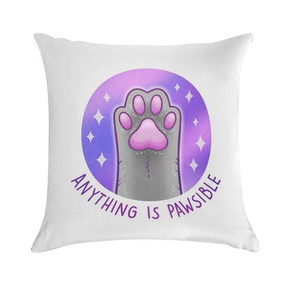 Anything Is Pawsible Soft Gift Ready Throw Pillow