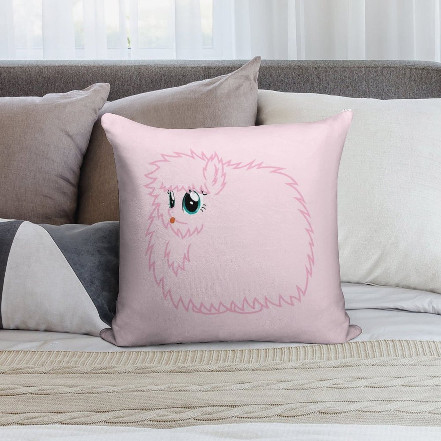 Fluffle Puff Stare Soft Washable Throw Pillow
