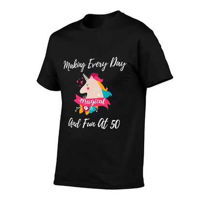 Magical Unicorn 50th Birthday Party - Fabulous Fun At 50 Premium  Ribbed Collar T-Shirt