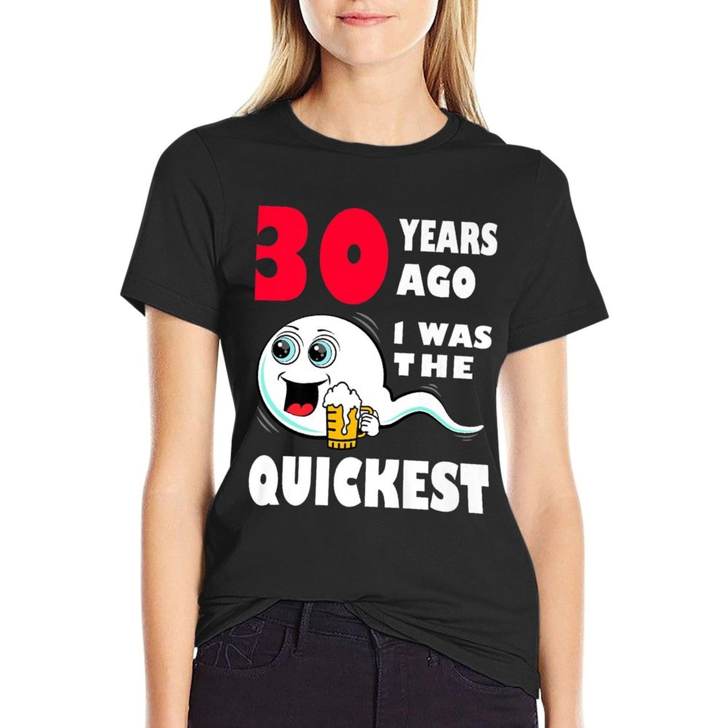 Mens 30 Years Ago I Was The Quickest 30th Funny Birthday Premium  Tagless Design T-Shirt