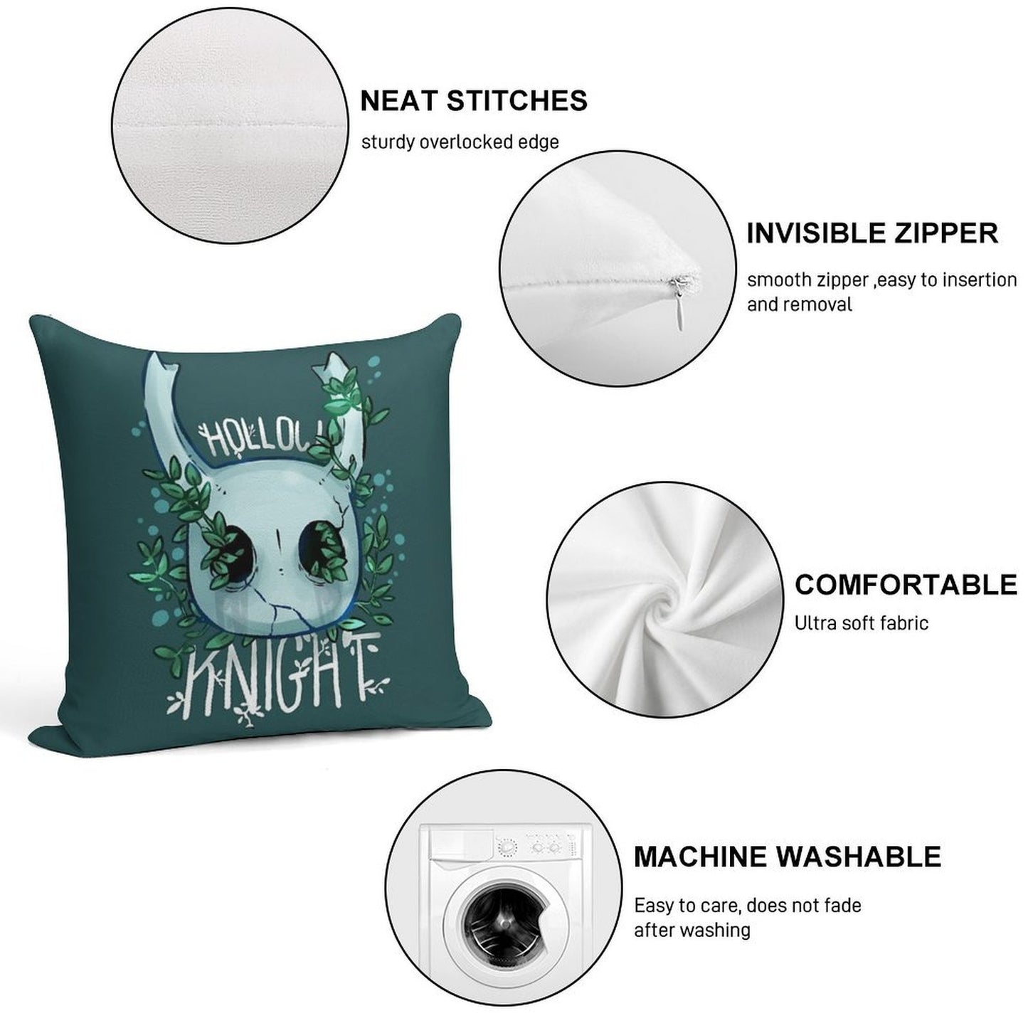 Hollow Knight Soft Fade-Resistant Throw Pillow