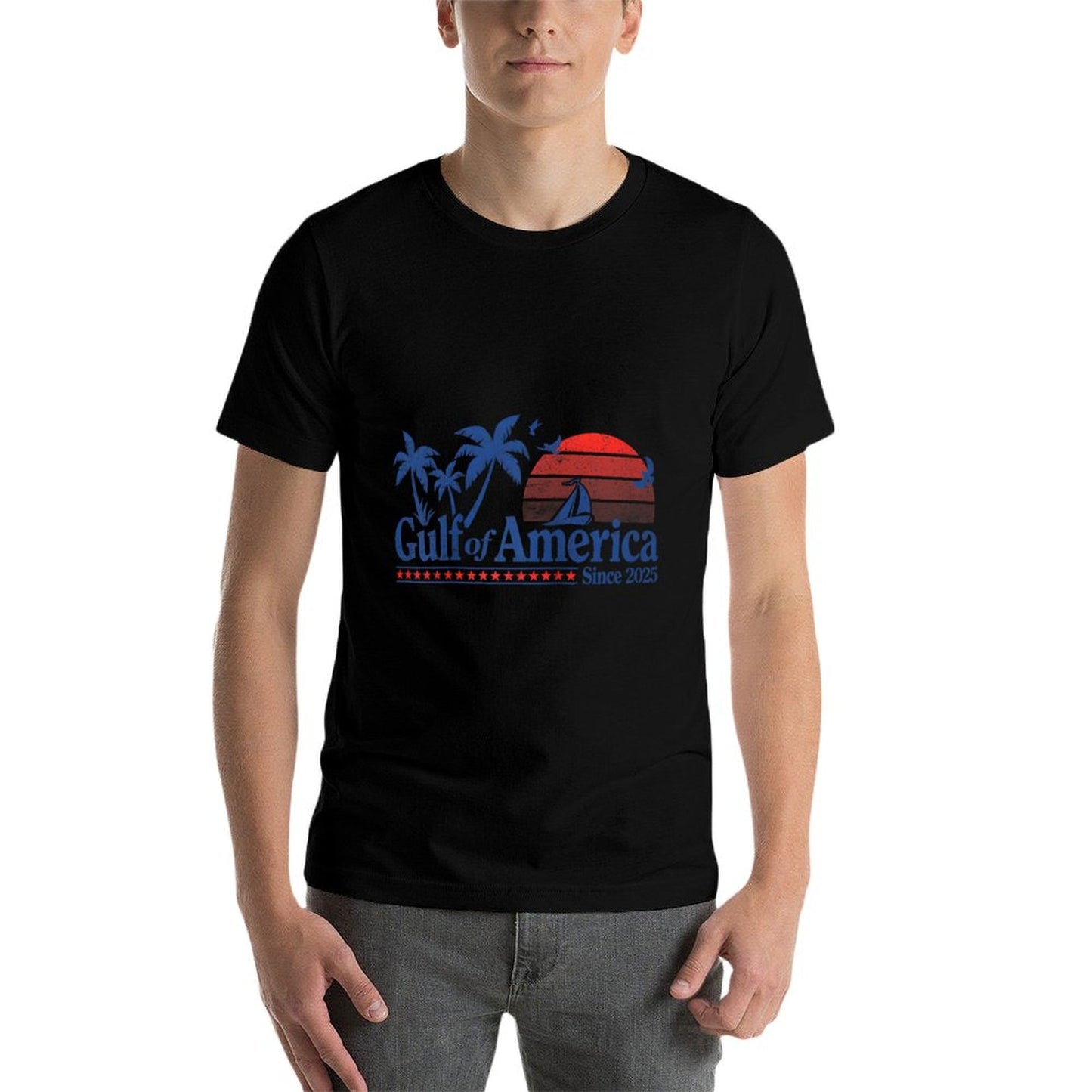 Gulf of US America Shirt Retro Golf of US America Shirt Raglan Baseball Heathered Texture T-Shirt