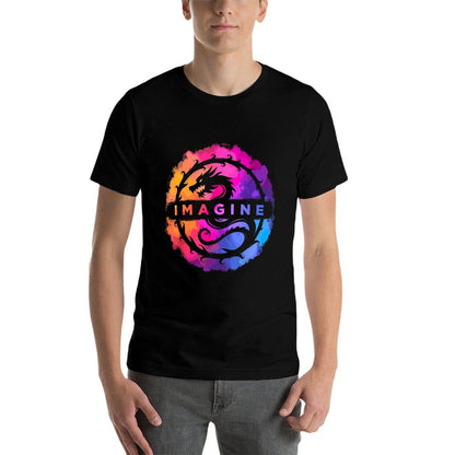 Imagine Colorful Fantasy Retro Dragon  Odor-resistant T-Shirt