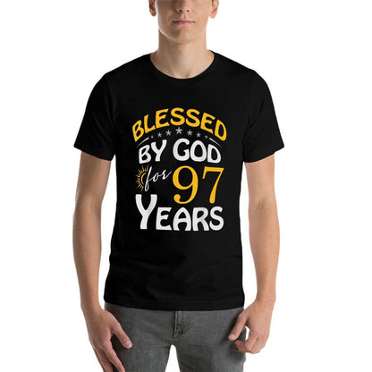 Vintage Blessed by God For 97 Years Old Happy 97th Birthday  Durable T-Shirt