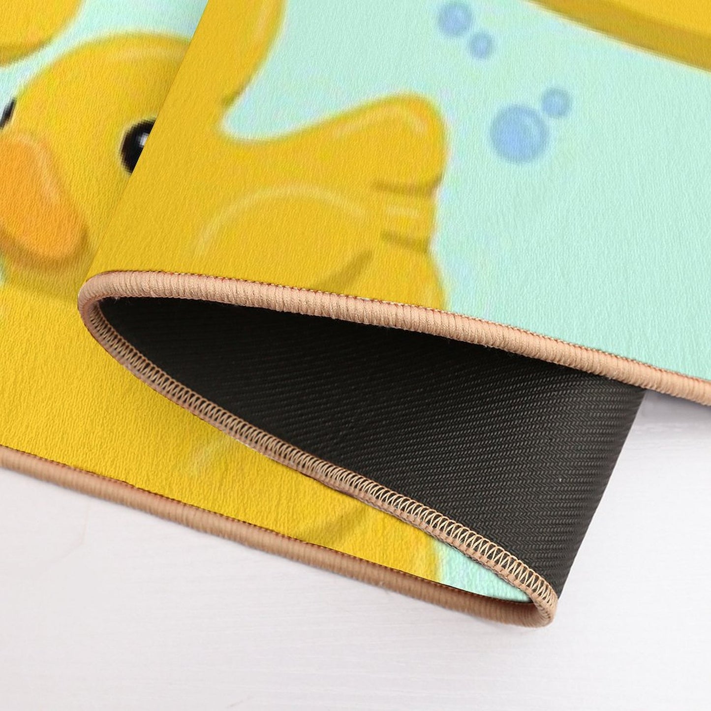 Rubber Duck Pattern with Bubbles  Absorbent Bath Mat