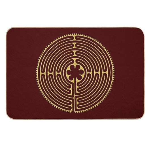 Sacred Geometry Symbol - Chartres Labyrinth 2  Non-Slip Bath Mat