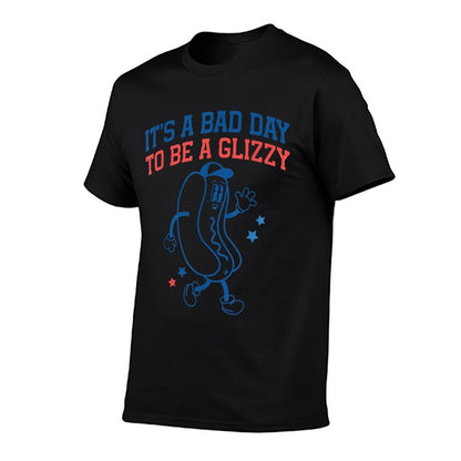 It’s A Bad Day To Be A Glizzy Funny Fourth Of July Hot Dog  Fade-proof Color T-Shirt
