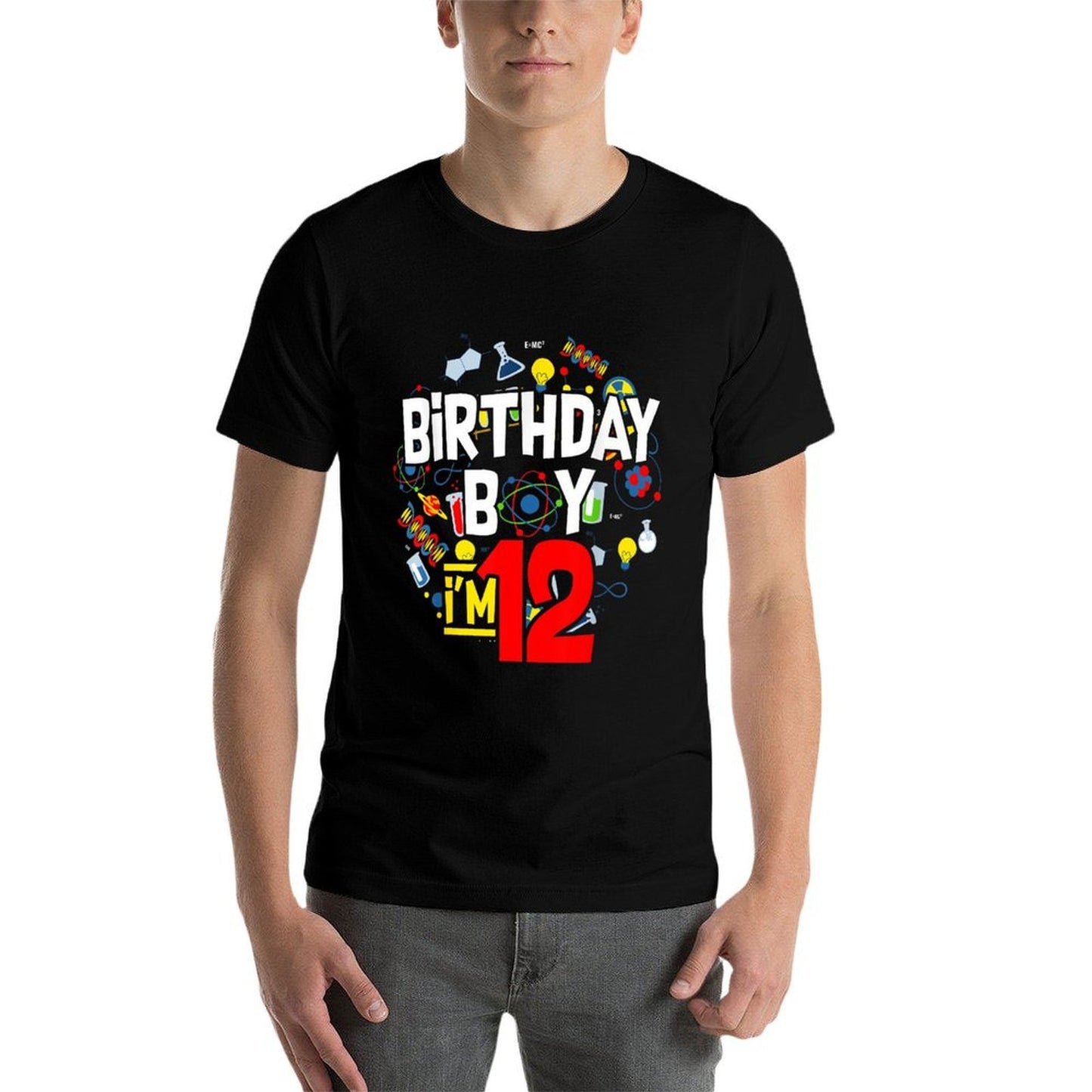 Birthday Boy I'm 12 Years Old Gifts 12th Birthday  Rolled Sleeves T-Shirt