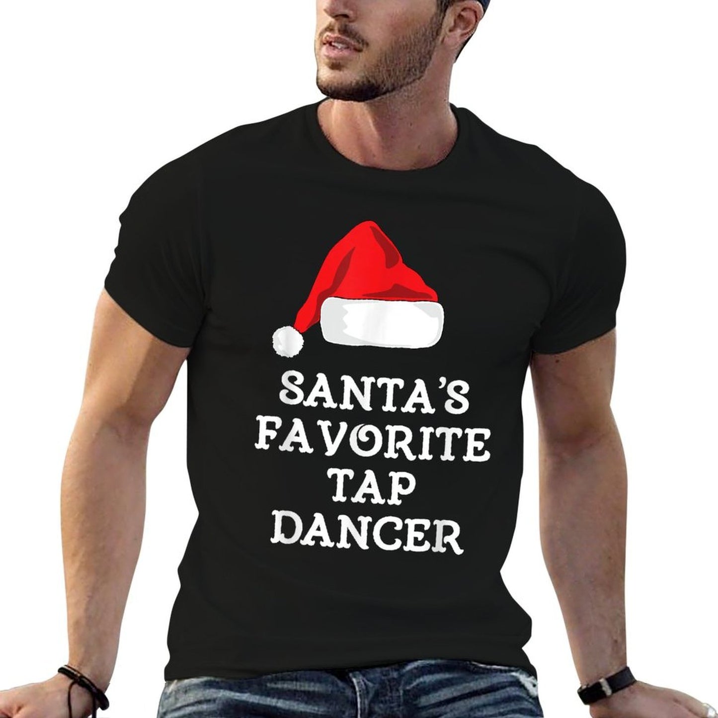 Santas Favorite Tap Dancer Christmas Funny Dancing Dance  Polyester Blend T-Shirt