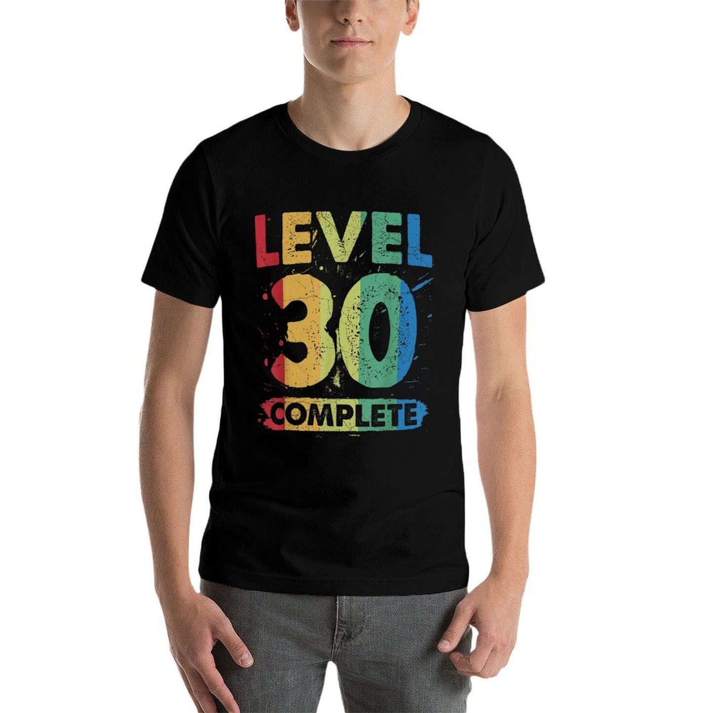 Level 30 Complete 30th Birthday  Heathered Texture T-Shirt