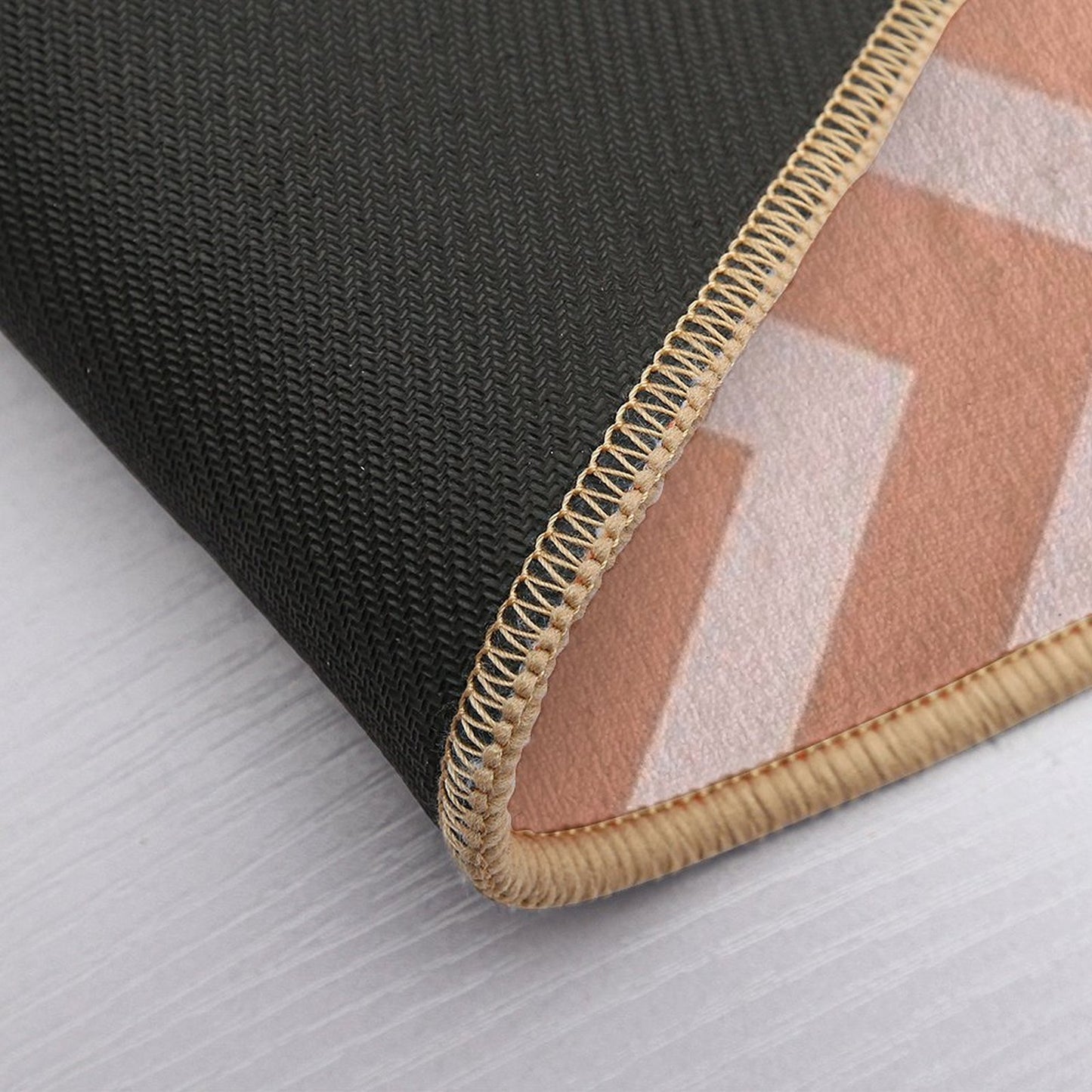 Pink And Copper Geometric Luxe  Long-Lasting Bath Mat