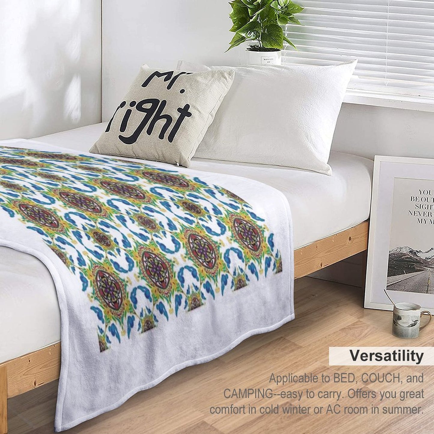 Traditional Geometric Mandala Textile Design Compact Throw Blanket