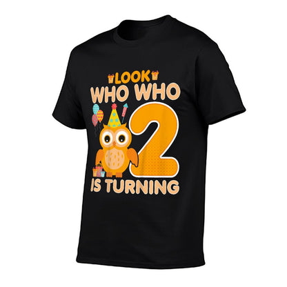 Kids Owl Look Who Who Is Turning - 2 Years Old 2nd Birthday Owl  Relaxed-fit T-Shirt