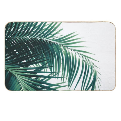 Palm Leaves Green Vibes #6 #tropical #decor #art  Eco-Friendly Bath Mat
