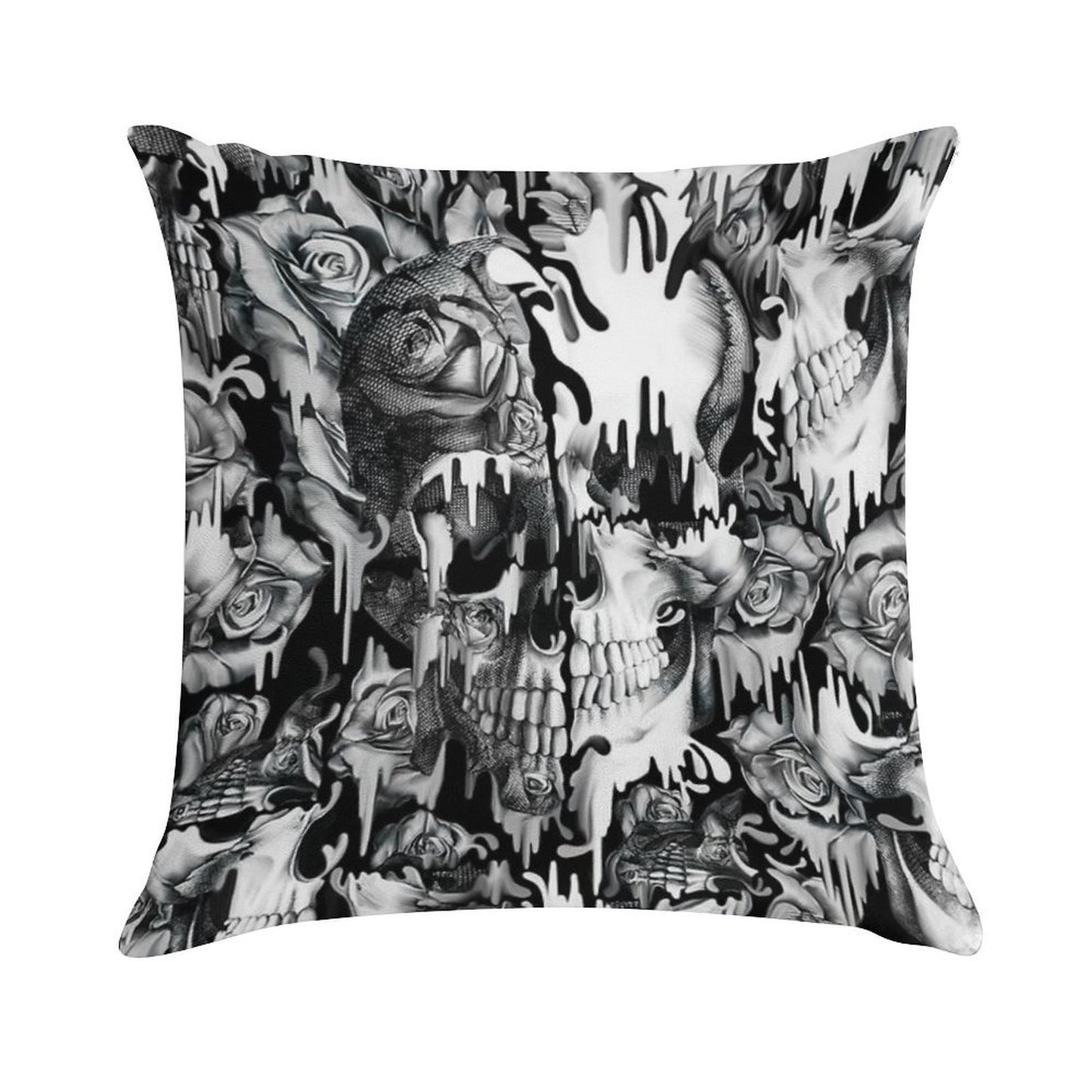 Gone in A Splash, Skull Pattern Soft Short Plush Fabric Throw Pillow