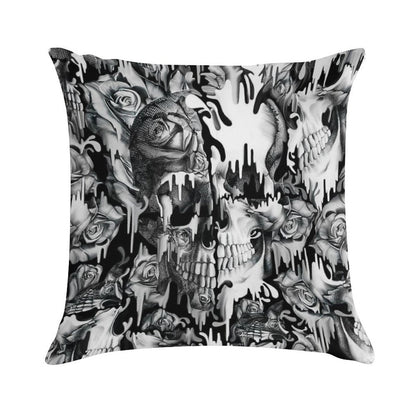 Gone in A Splash, Skull Pattern Soft Short Plush Fabric Throw Pillow