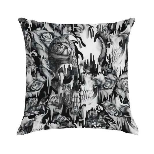 Gone in A Splash, Skull Pattern Soft Short Plush Fabric Throw Pillow