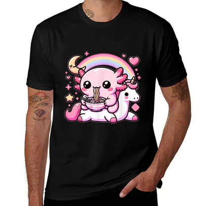 Anime Kawaii Axolotl Eating Ramen Noodles Kidsn Girl Boy  Affordable Price T-Shirt