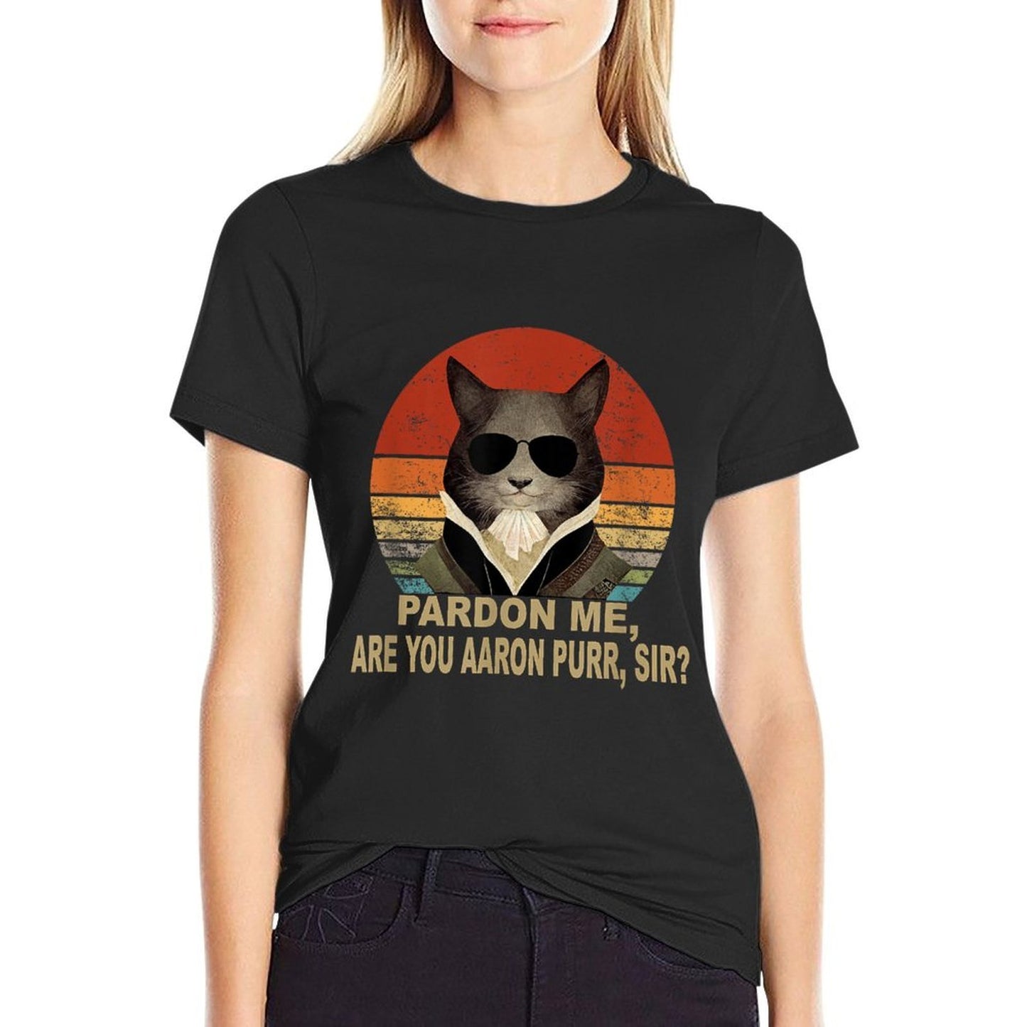 Alexander Hamilton Cat  Polyester Blend T-Shirt