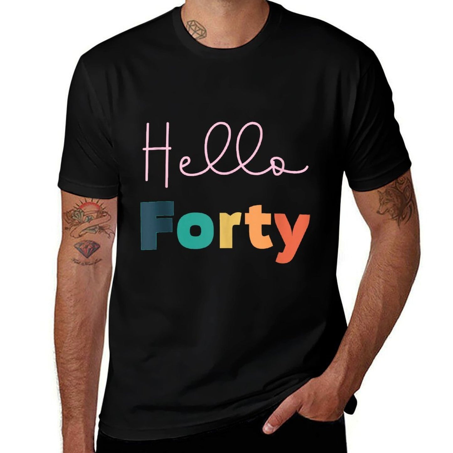 Hello Forty 40 Year Old Retro Vintage 1985 40th Birthday  Lightweight T-Shirt