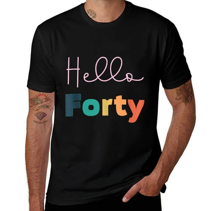 Hello Forty 40 Year Old Retro Vintage 1985 40th Birthday  Lightweight T-Shirt