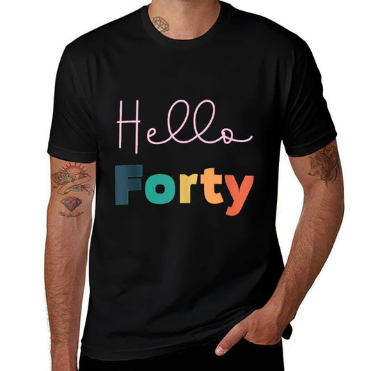 Hello Forty 40 Year Old Retro Vintage 1985 40th Birthday  Lightweight T-Shirt