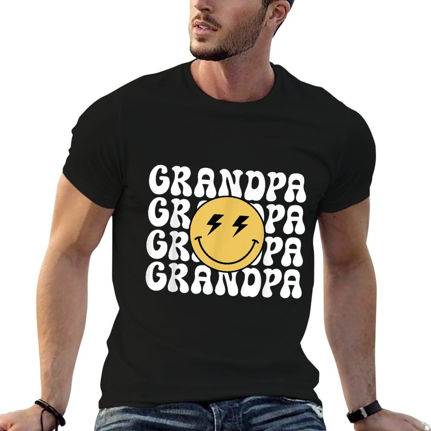 Grandpa One Happy Dude Birthday Theme Family Matching  Breathable T-Shirt