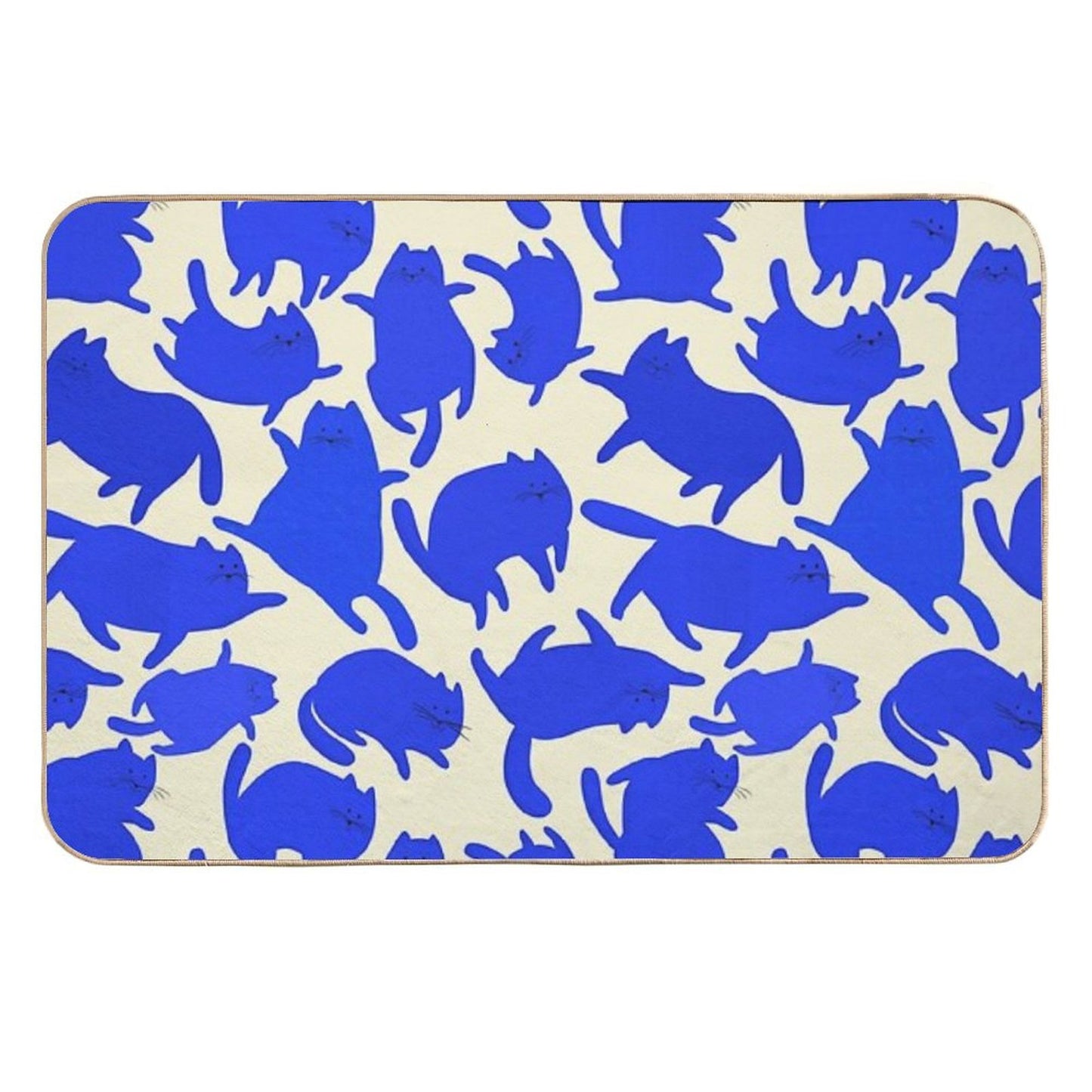 Blue Cats Pattern  Long-Lasting Bath Mat
