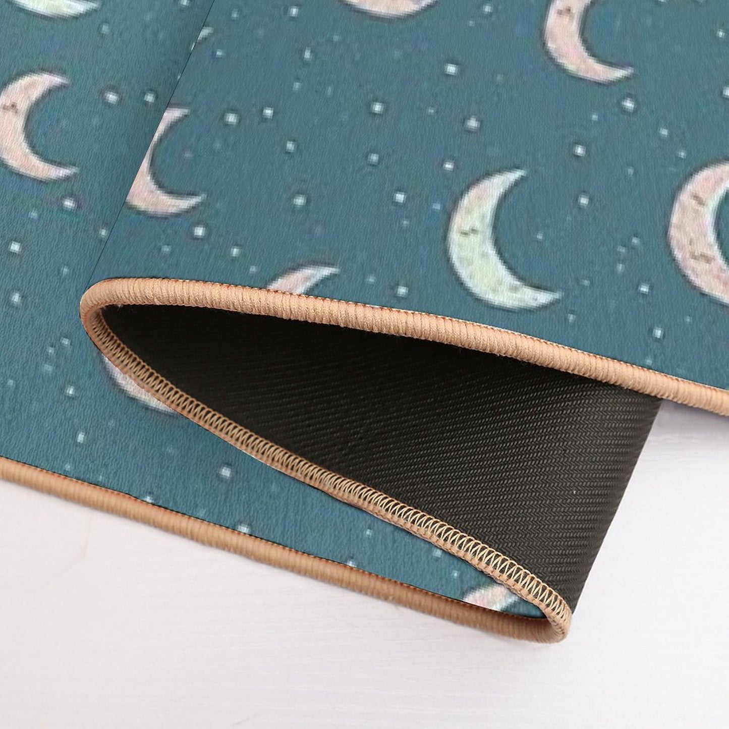 Teal Moon  Fade-Resistant Bath Mat