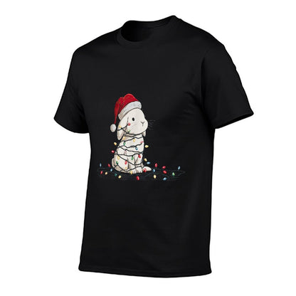 Funny Bunny Christmas Graphics Animal Lights Lover  Odor-resistant T-Shirt