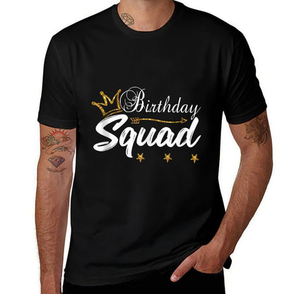 Birthday Squad Gold Crown White B-Day for Women  Polyester Blend T-Shirt