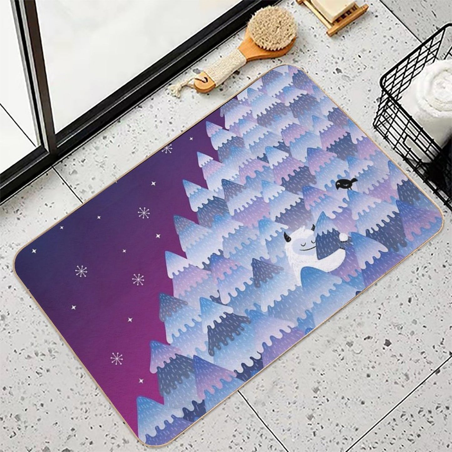 Tree Hugger (Night Version)  Non-Slip Bath Mat