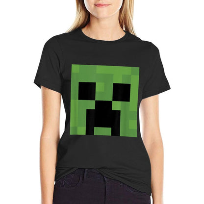 Minecraft Creeper Big Face Rolled Sleeves T-Shirt