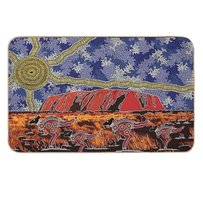 Authentic Aboriginal Art - Uluru Sky  Non-Slip Bath Mat