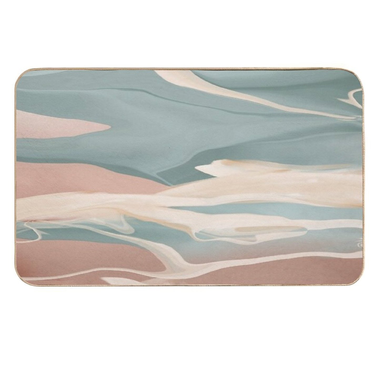 Minty Waves Abstract  Anti-Trip Bath Mat