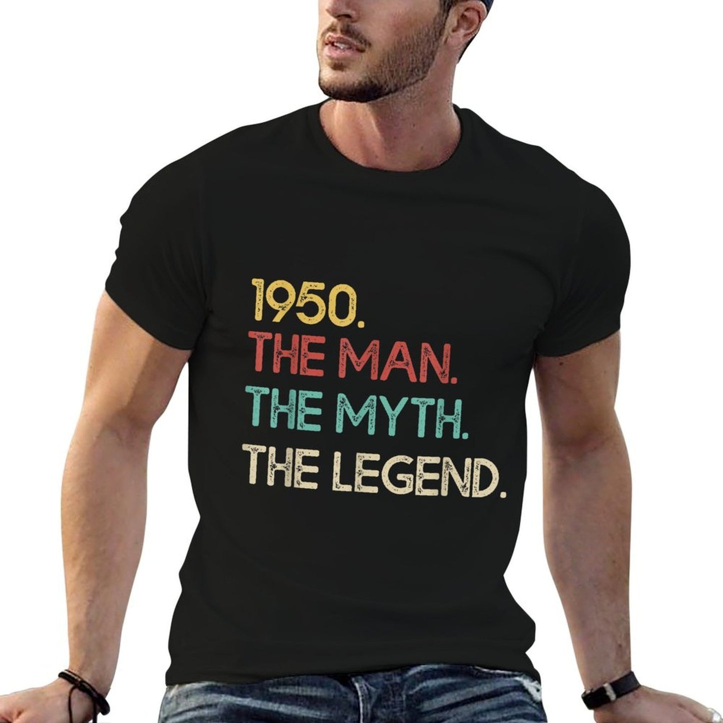 Mens 1950 The Man Myth Legend Vintage 70th Birthday Funny Gift  Soft T-Shirt