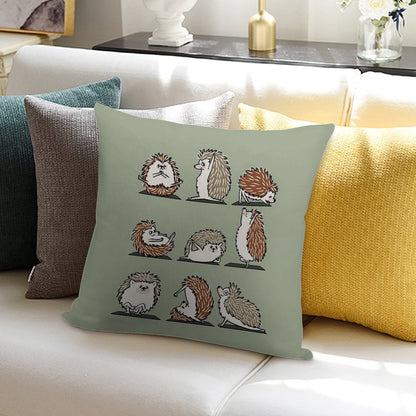 Hedgehog Yoga Soft Shrink-Resistant Throw Pillow