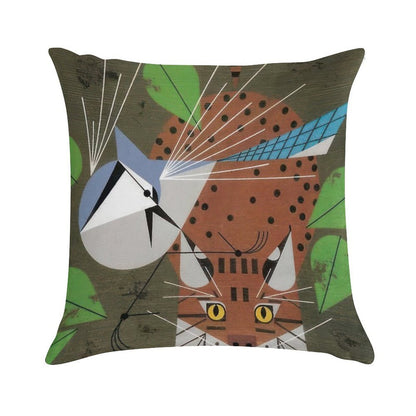 Charley Harper Style Soft Skin-Friendly Throw Pillow