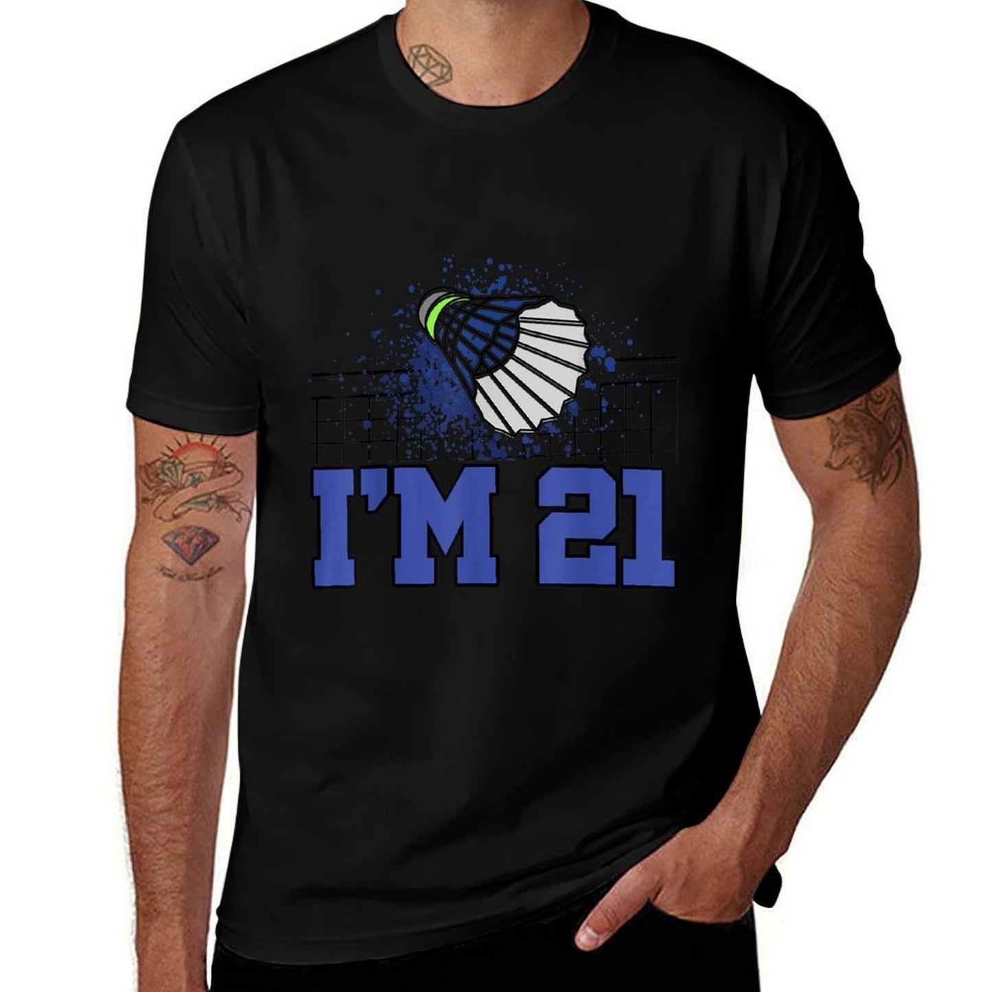 I'm 21 Racket Sports Badminton Player Adult 21st Birthday  Tagless Design T-Shirt