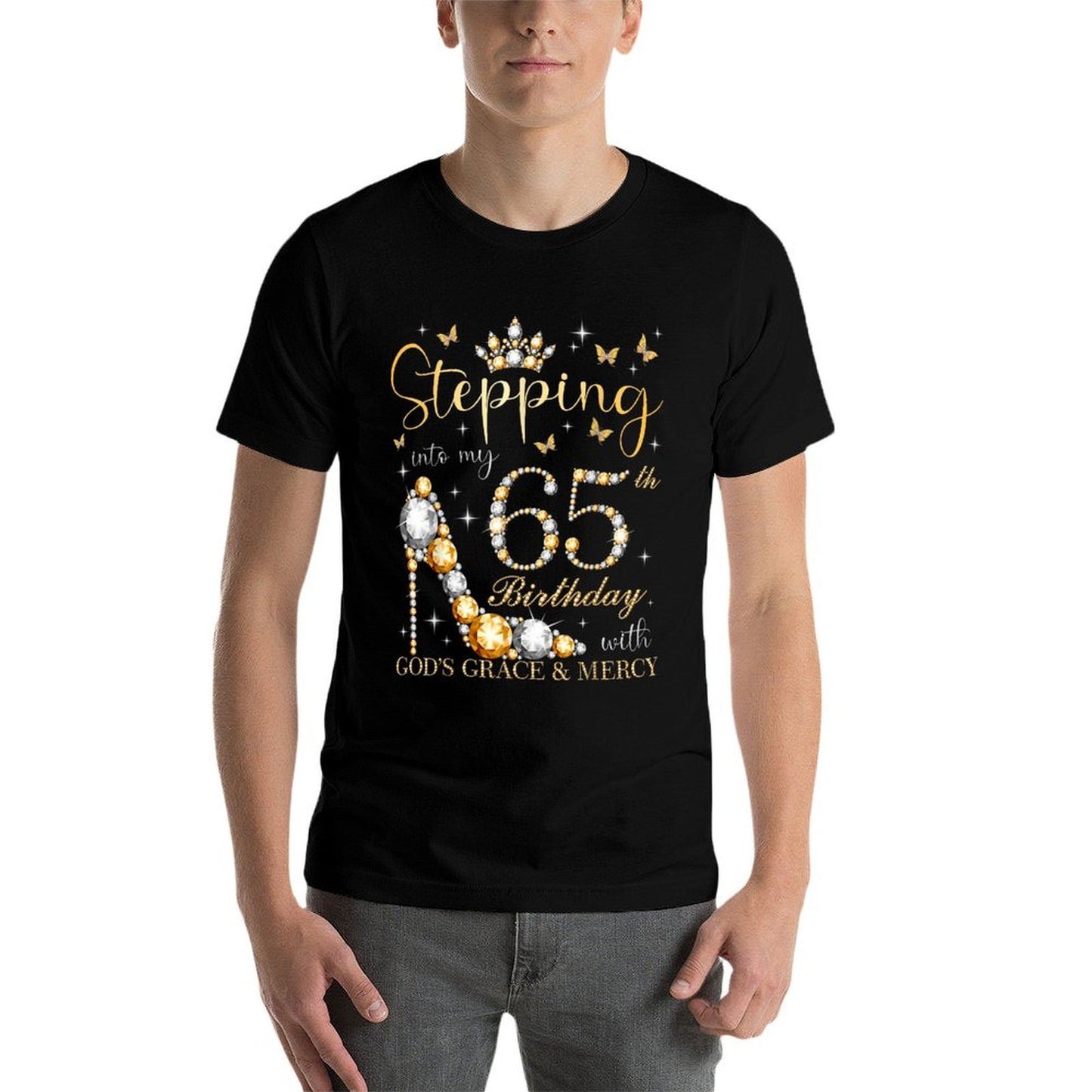 Stepping Into My 65th Birthday With God's Grace & Mercy Bday  Odor-resistant T-Shirt