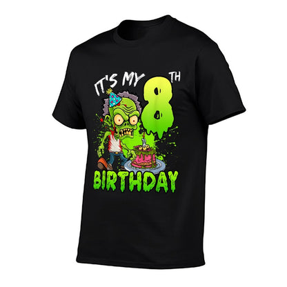 It's My 8th Birthday Zombie Lover 8 Year Old Boys Girls  Wrinkle-resistant T-Shirt