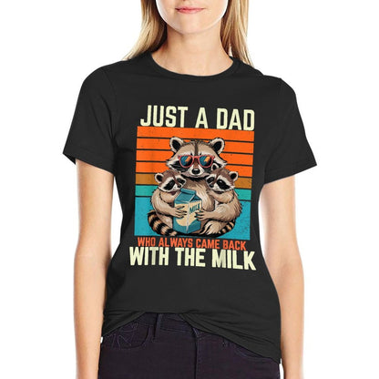 Just A Dad Who Always Came Back With Milk  Oversized Silhouette T-Shirt