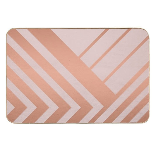 Pink And Copper Geometric Luxe  Long-Lasting Bath Mat