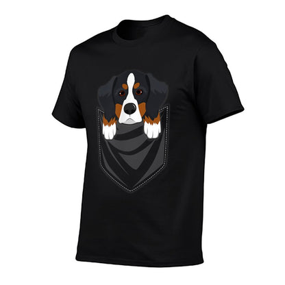 Bernese Mountain Dog Pocket Graphic Dog Gift  Wrinkle-resistant T-Shirt