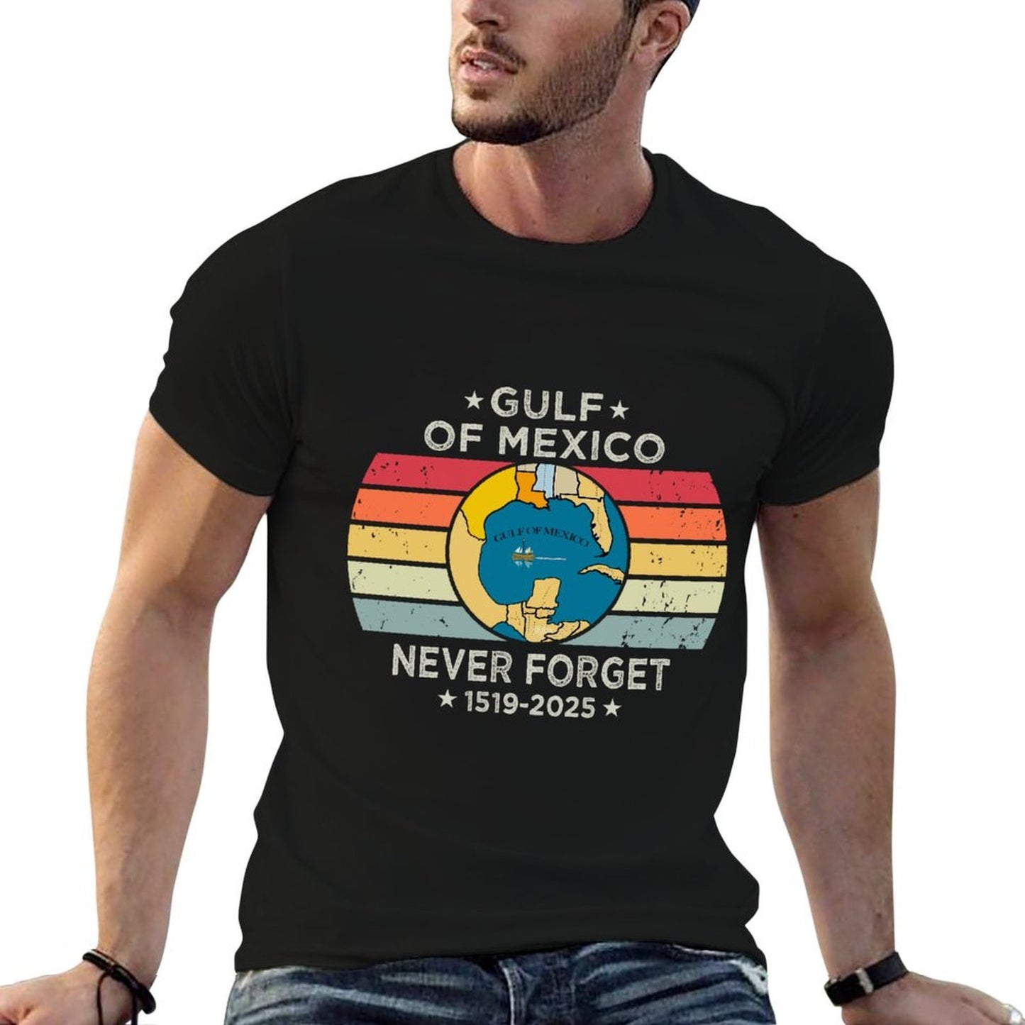 Gulf of USA America Funny Gulf of Mexico July 4th  Stretchy T-Shirt