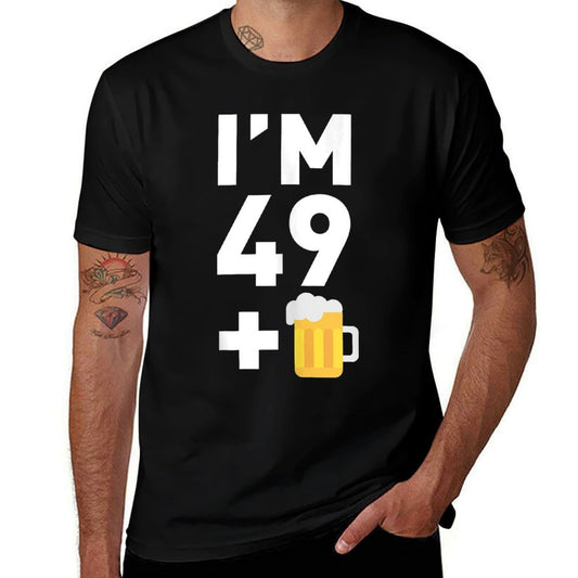 Im 49 Plus 1 Funny 50th Birthday Beer Gift  Lightweight T-Shirt