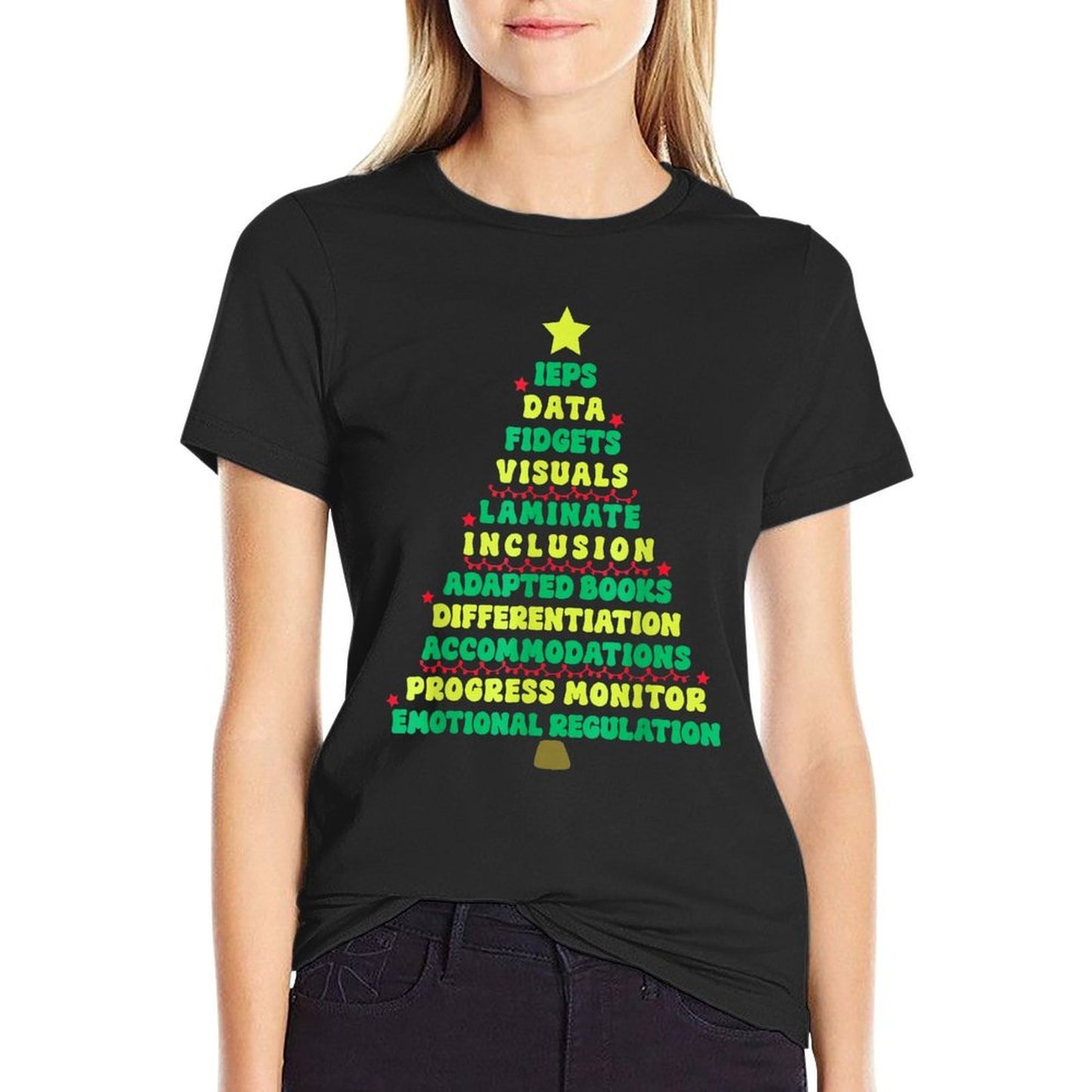 IEPS Teacher Christmas Tree Special Education SPED Teacher  Affordable Price T-Shirt