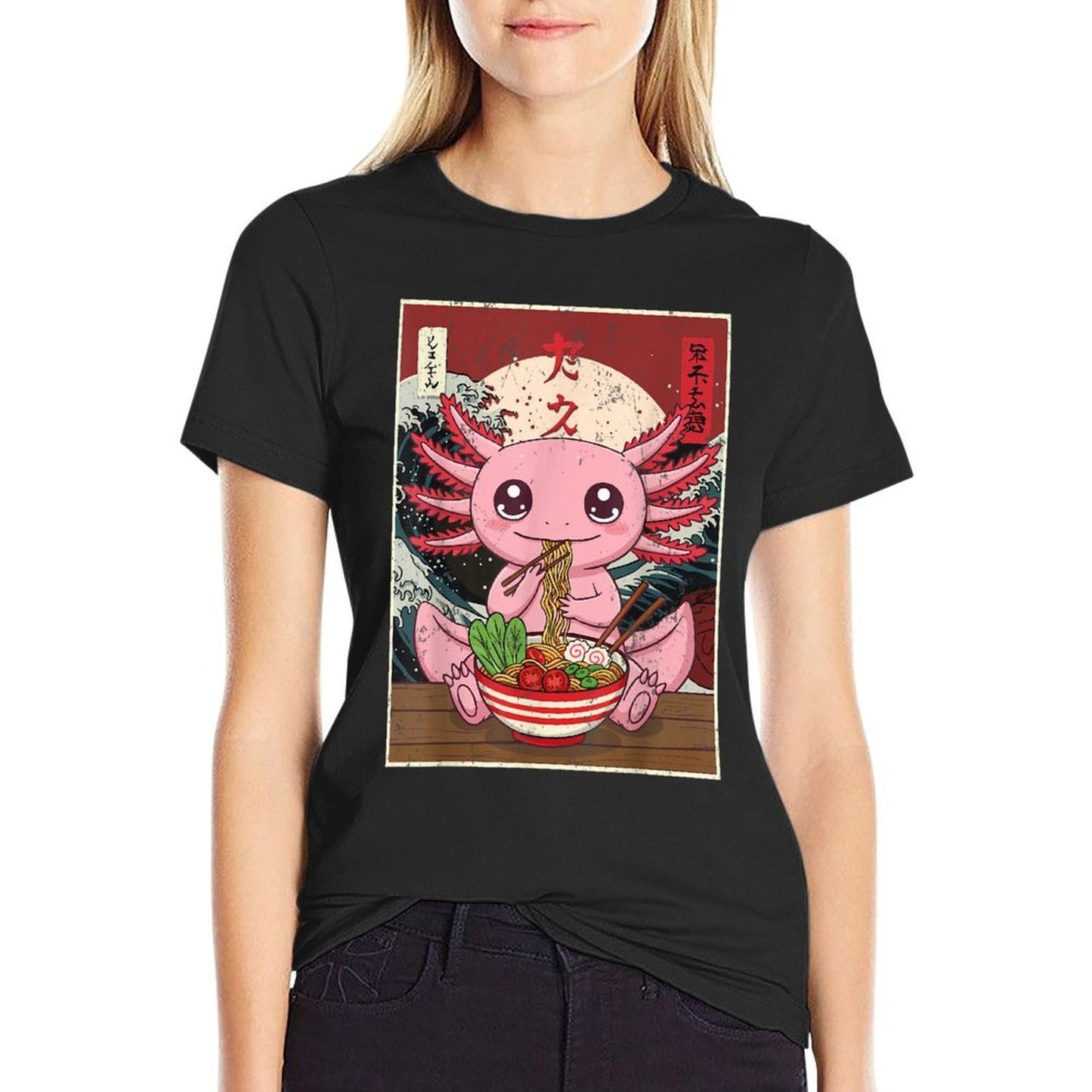 Axolotl Ramen Japanese Funny Graphics Kawaii Anime Gifts  Vintage-inspired T-Shirt