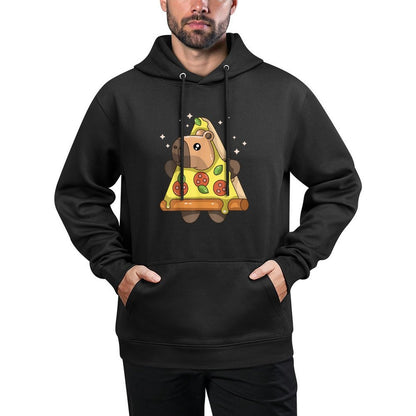 Cute Kawaii Capybara Pizza Japanese Anime Foodie Meme Kangaroo Pocket Hoodie