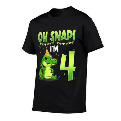 Oh Snap I'm 4 Crocodile Alligator 4th Years Old Birthday  Odor-resistant T-Shirt